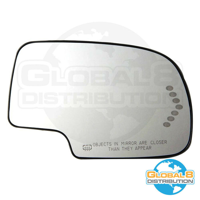 Passenger Side Replacement Glass LED with Backing Plate for Escalade, Silverado, Sierra, Yukon, Tahoe, Suburban