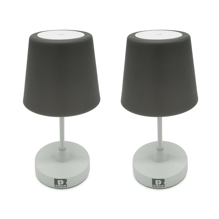 Roane LED Rechargeable Wireless Table Lamps for indoor and outdoor - Gray (Pair)