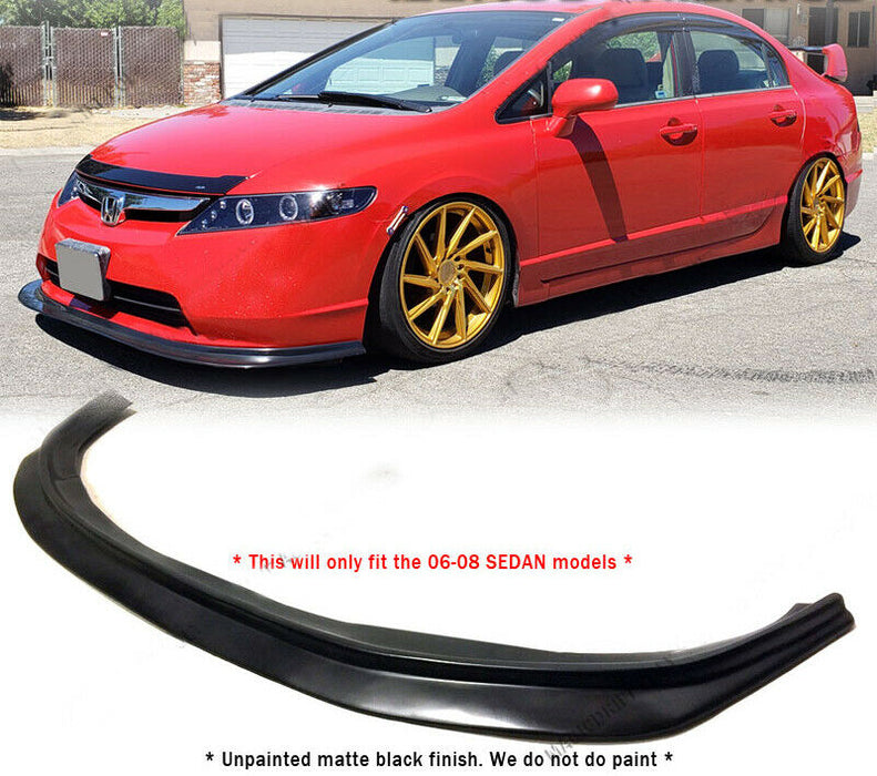 Roane Concepts Polyurethane Front Bumper Lip for 2006-2008 Civic 4Dr MDA Style