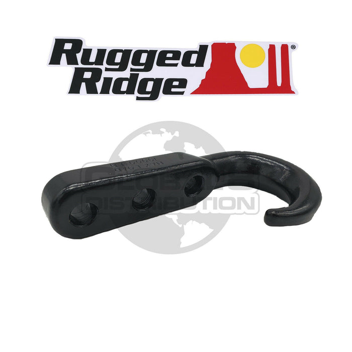 Rugged Ridge Black Tow Hook 10,000 lbs Capacity - Drilling Required